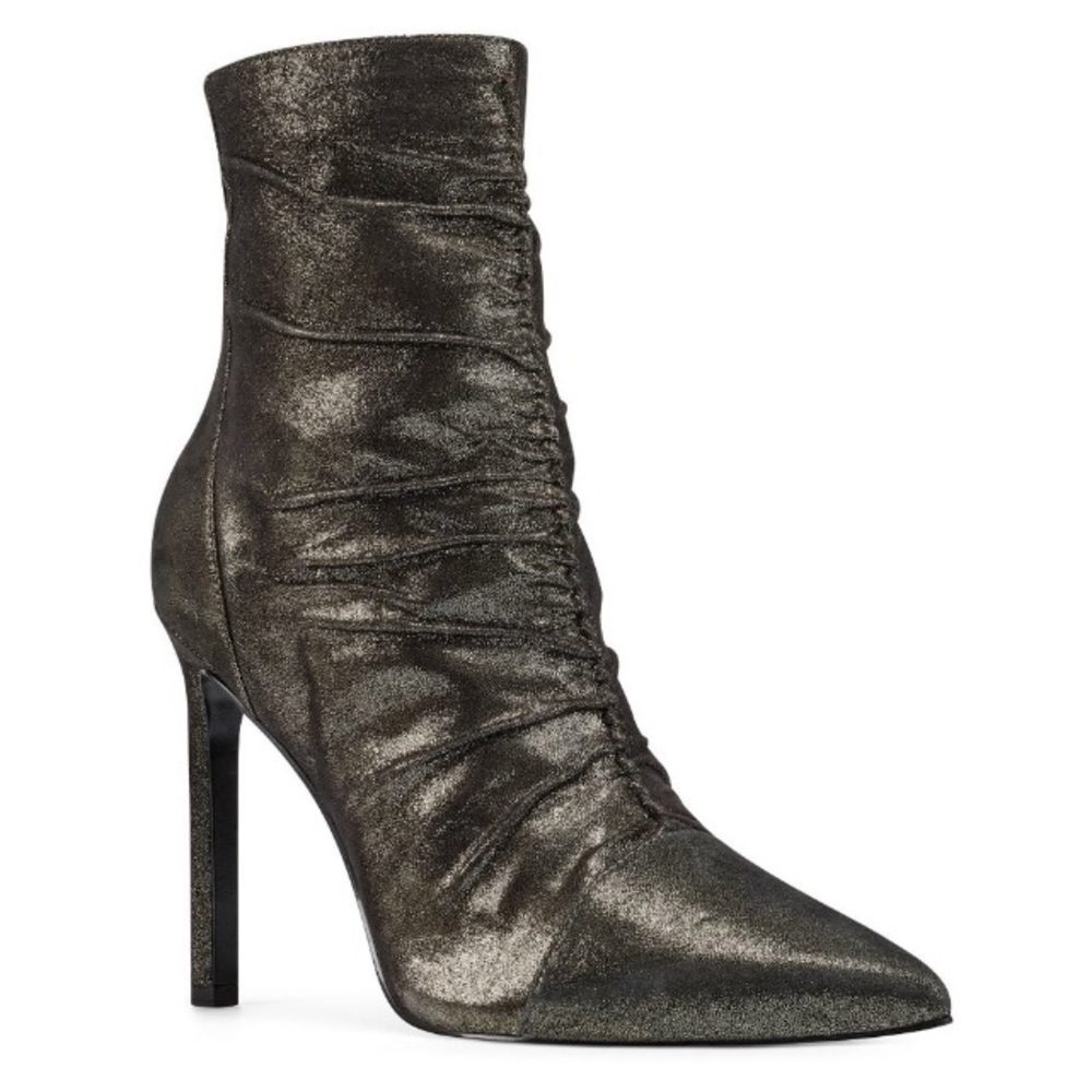 Nine West Black Metallic Tia Booties Sz. 7 NWOB